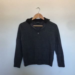 🍁 Express - Cropped 3/4 Zip Wool Sweater 🍁